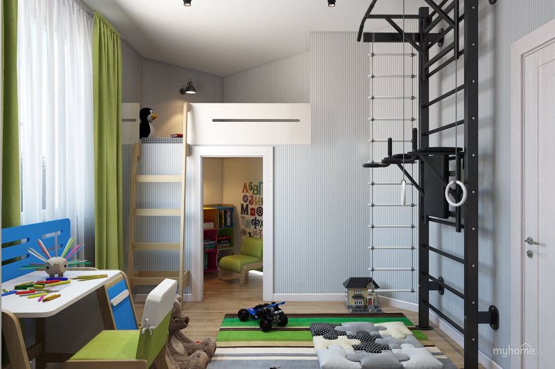 Children's room interior for a boy