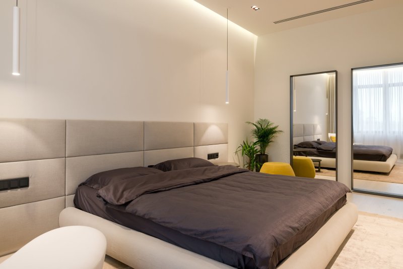 The interior of the bedroom is minimalism