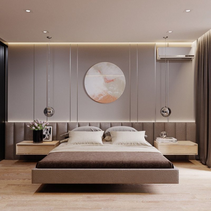 Contemporary style in the interior of the bedroom