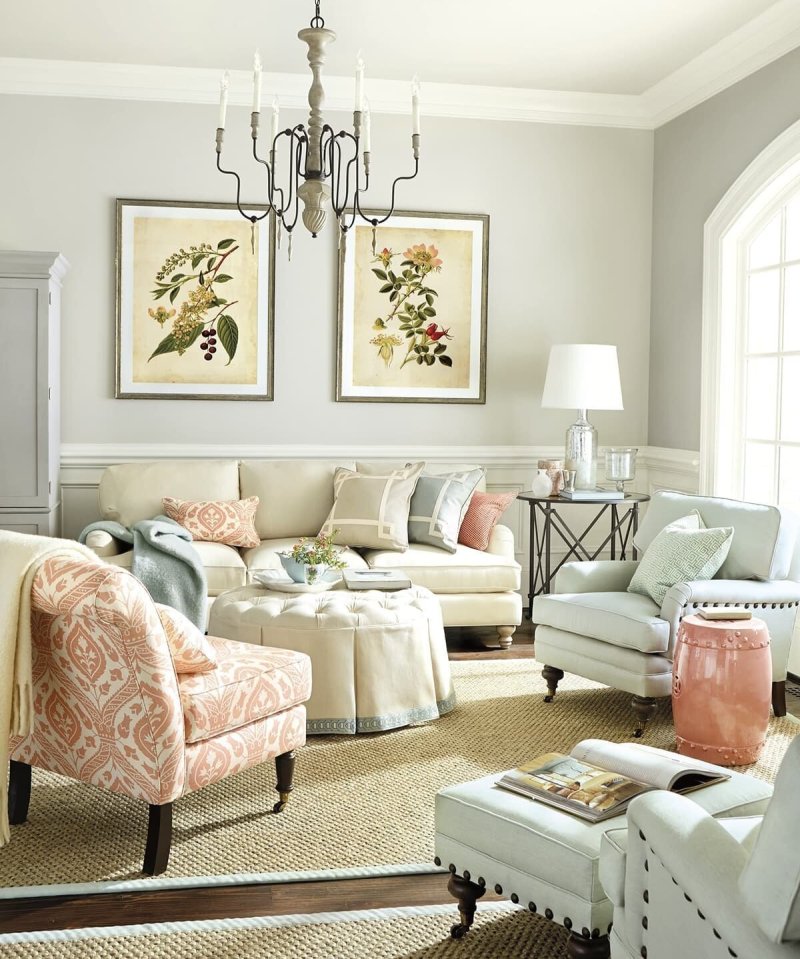 Pastel colors in the interior