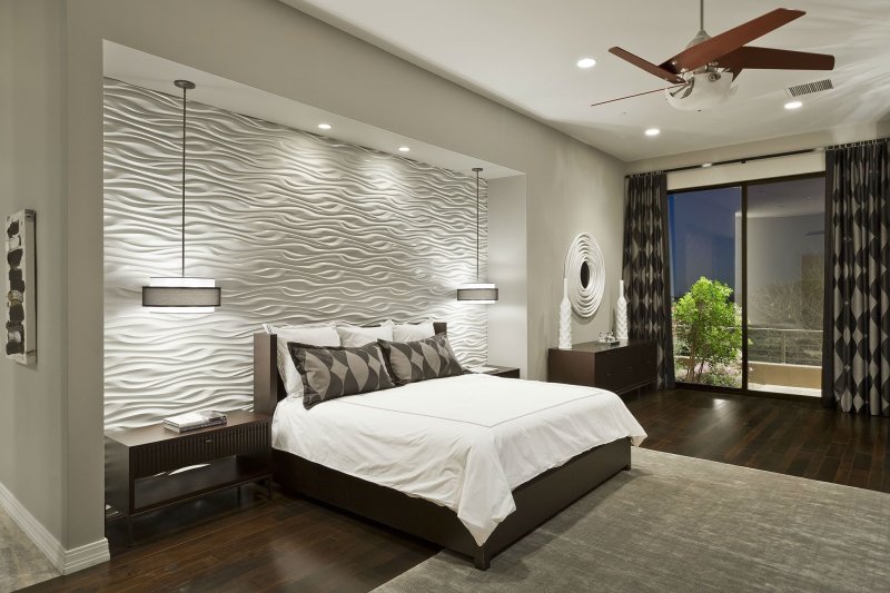 Gypsum panels in the bedroom