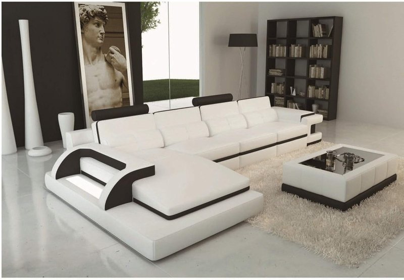 White corner sofa