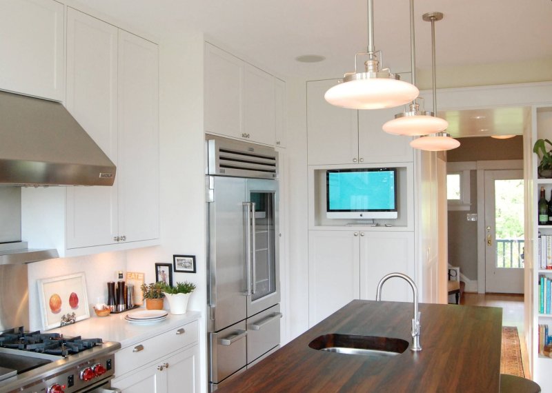 TV in the interior of the kitchen