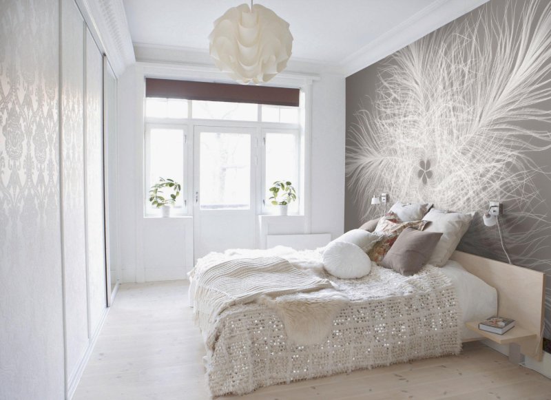 Wall murals with dandelions in the interior