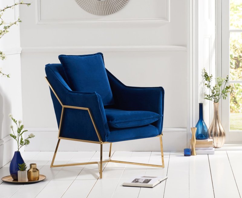 Blue chair in the interior