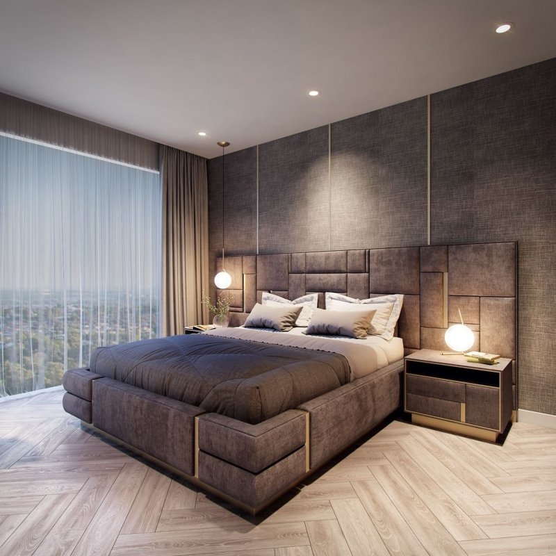 Stylish bedroom in a modern style