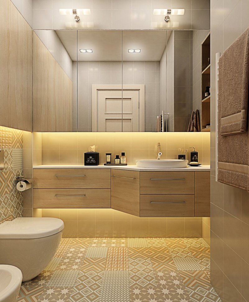 The design of the bathroom interior