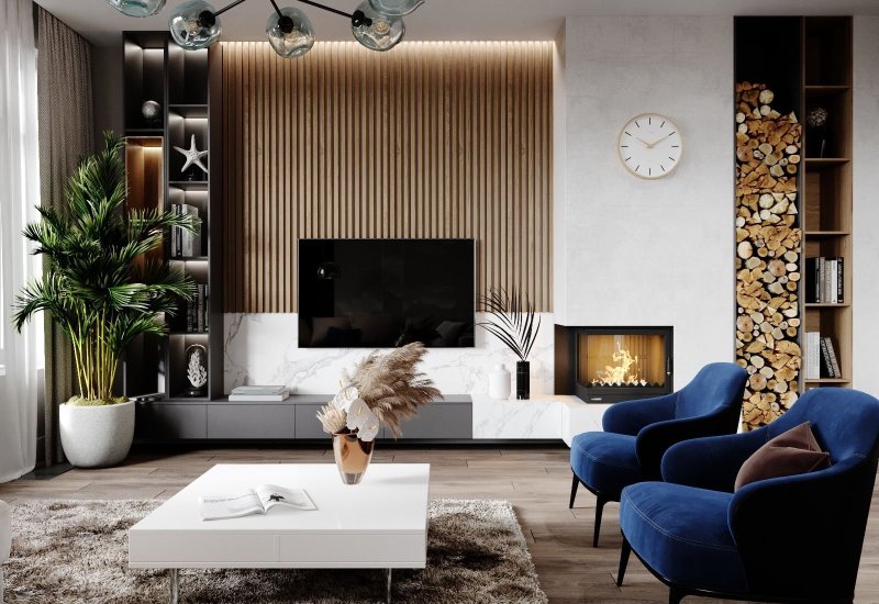 Stylish living room interior in a modern style