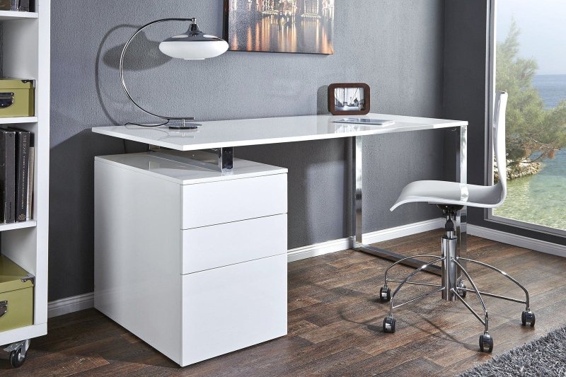 Desk HOFF 80310530, silver/white