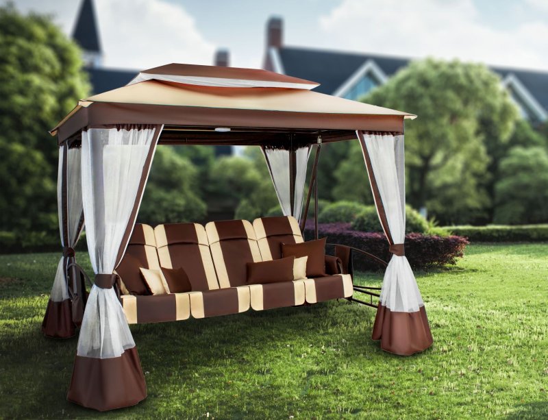 Garden swing gazebo