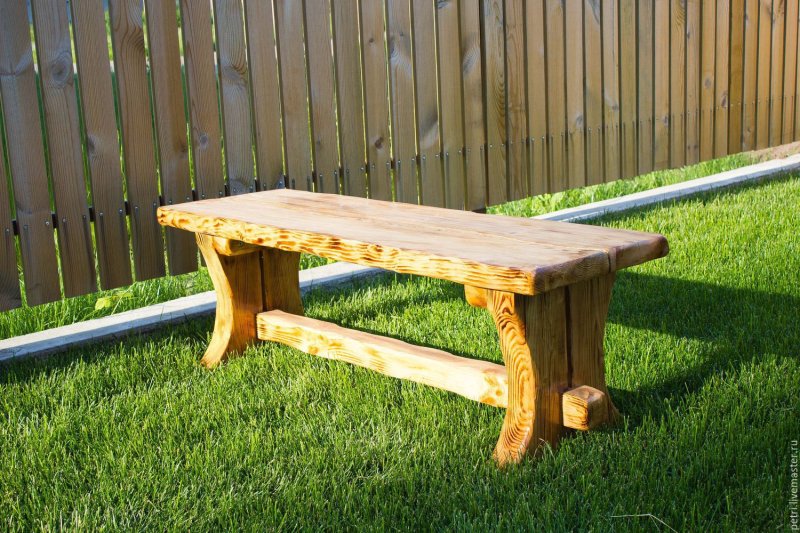 A bench made of wood