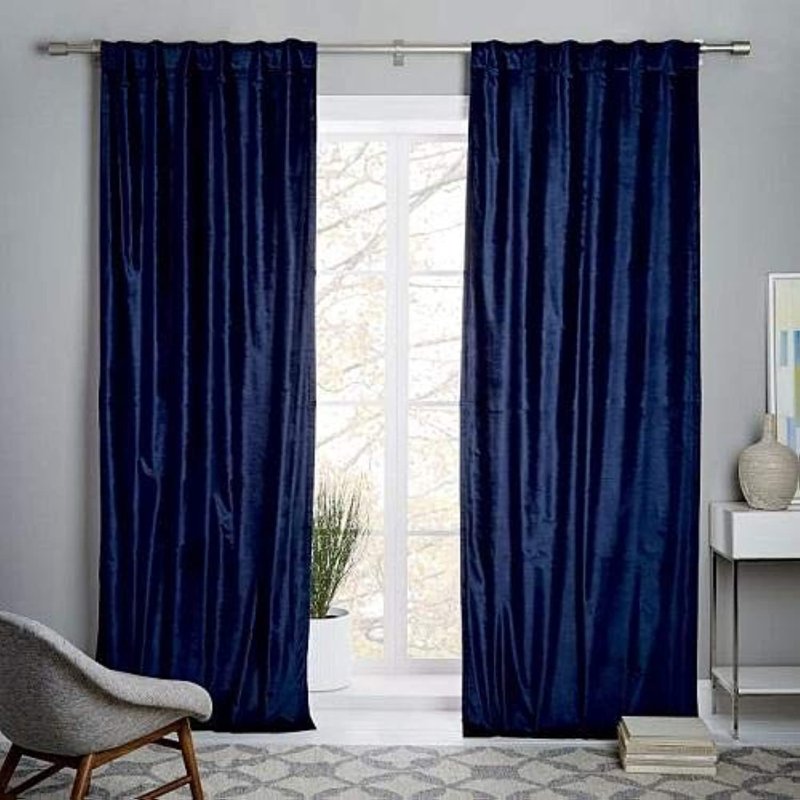 Blue velvet curtains