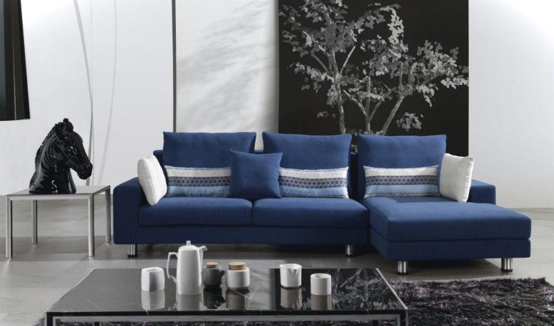 Blue sofa in the interior