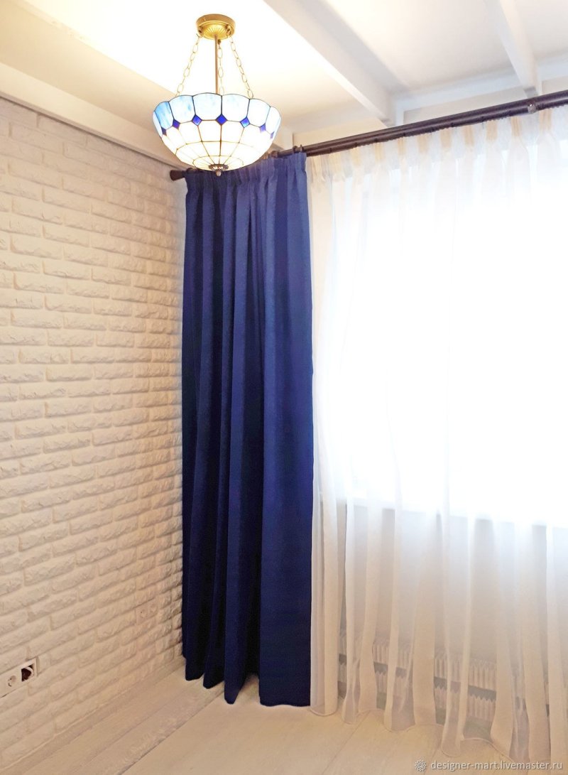 Dark blue curtains