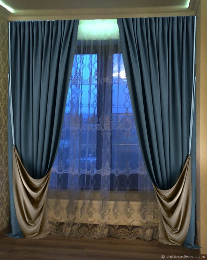 Velvet curtains in a modern interior