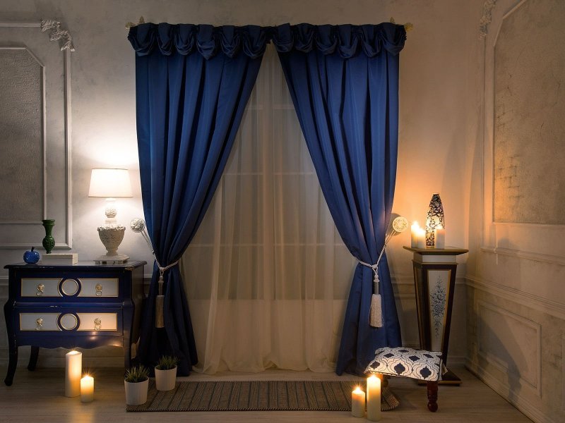 Blue curtains