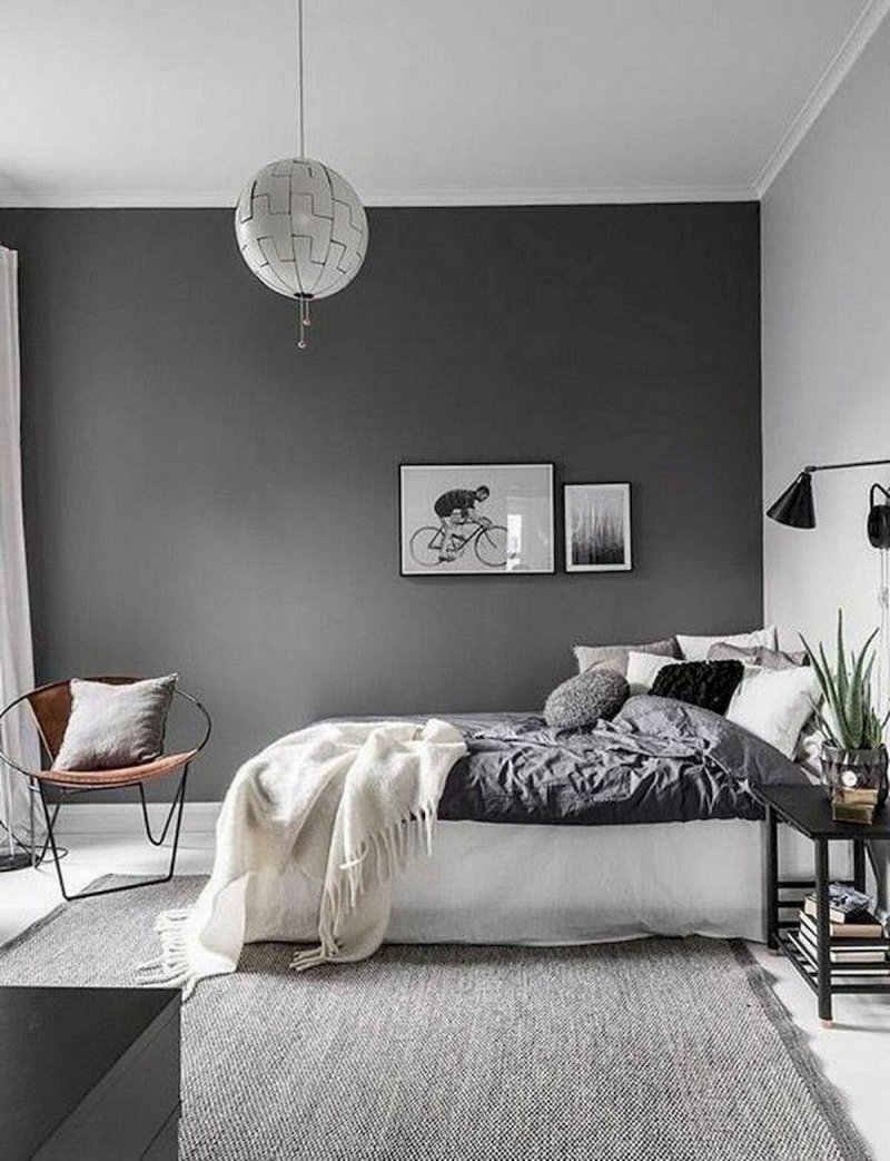 The gray color of the walls