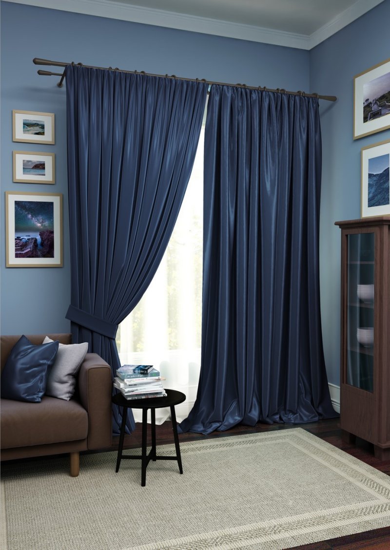 Gray blue curtains