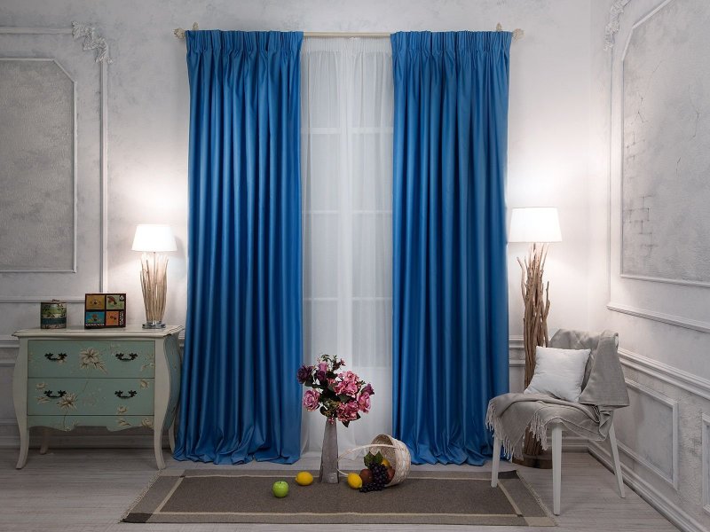 Blue curtains