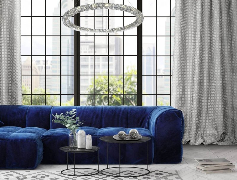 Blue sofa in the interior