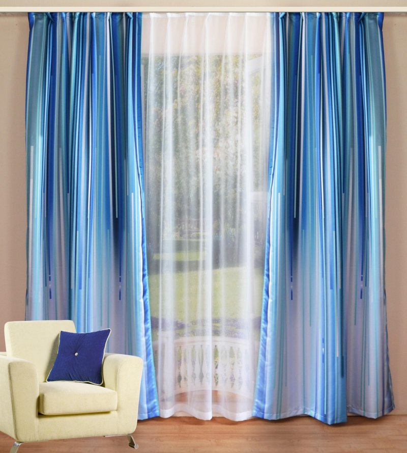 Blue curtains