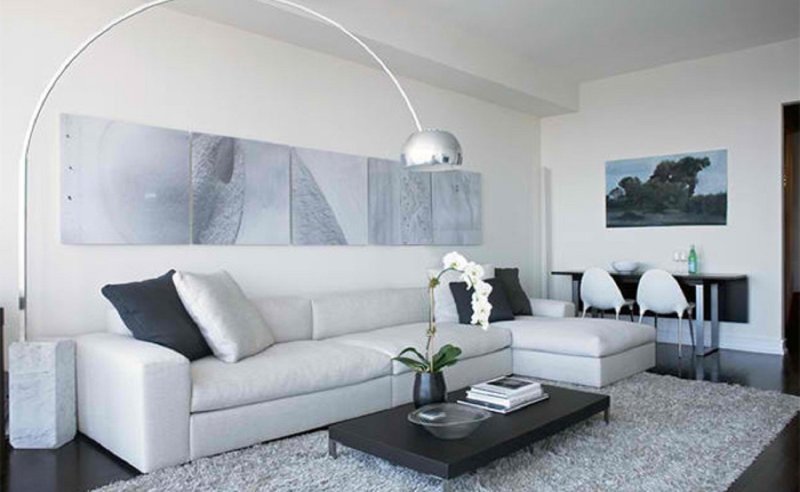 White interior of the living room