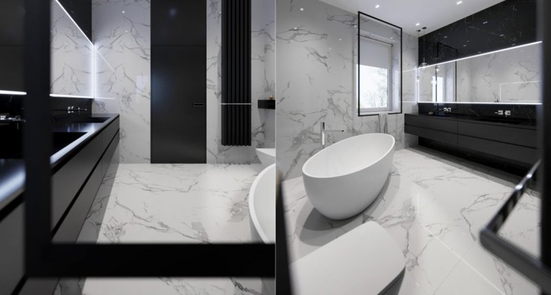 Bath design marble black graphite