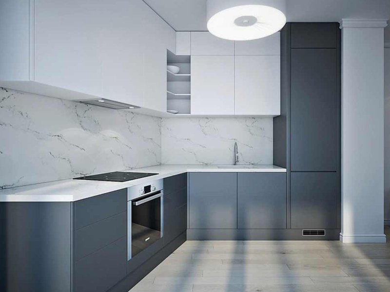 Kitchen gray white design