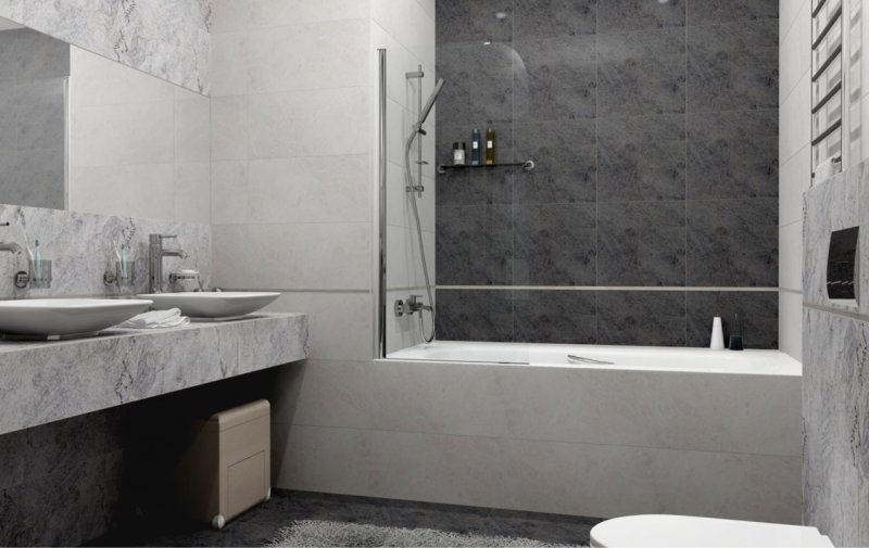 Gray bathroom tile