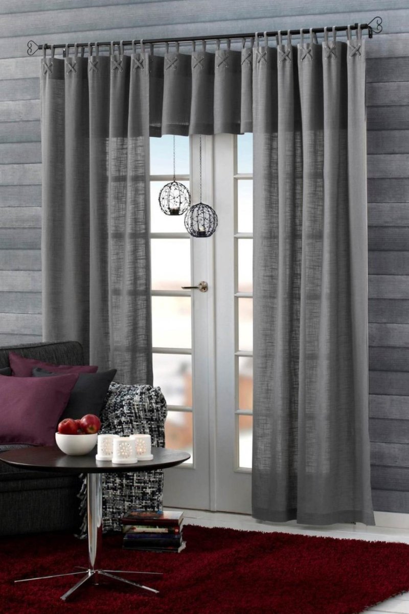 Gray curtains in the interior