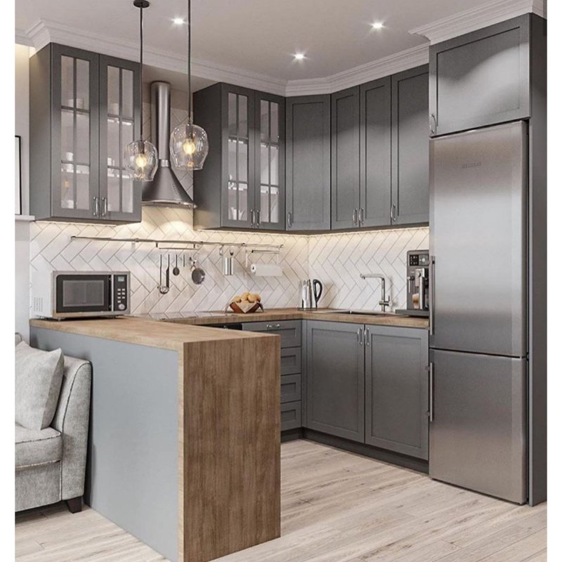 Gray kitchen in a modern style