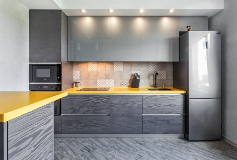 Design of gray kitchen