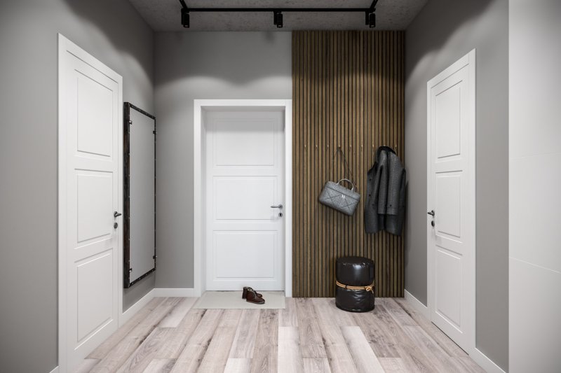 Hallway in gray tones in a modern style