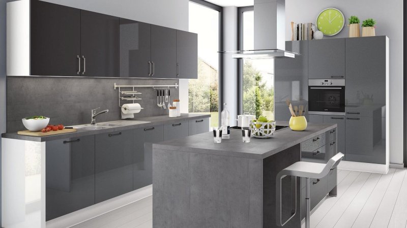 Black graphite Egger kitchen