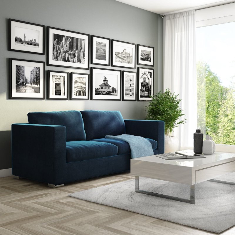 Gray sofa in the interior