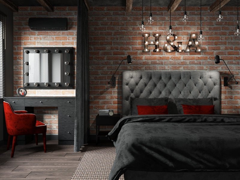 Loft -style bedroom