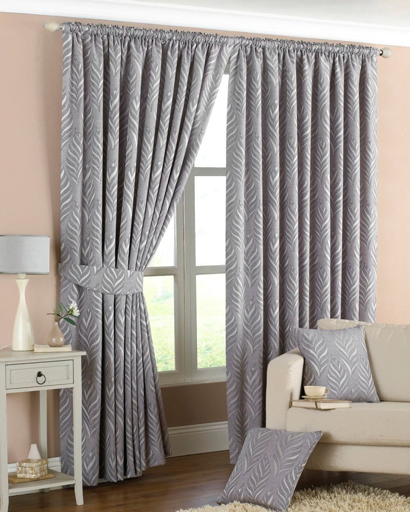 Gray curtains in the interior