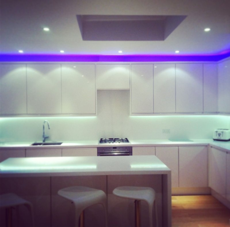 LED backlighting kitchen