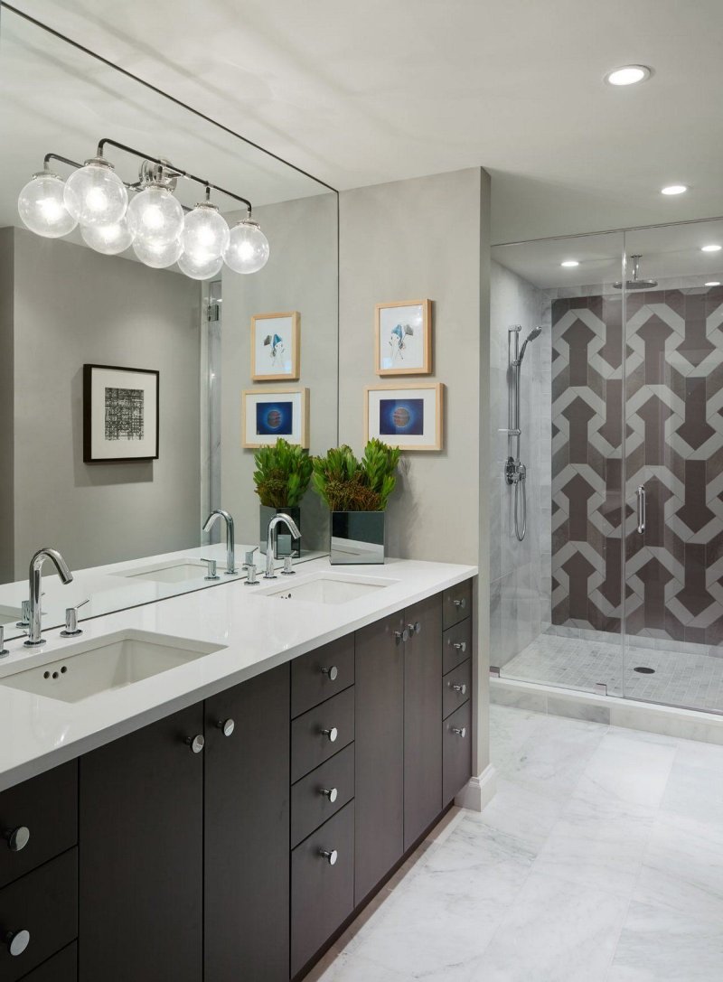 The design of the bathroom interior