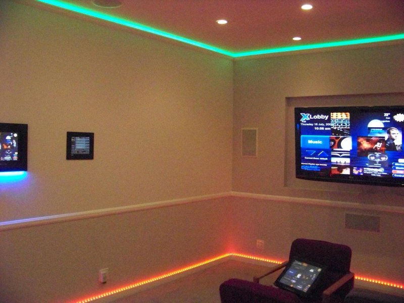 RGB LED strip in the room