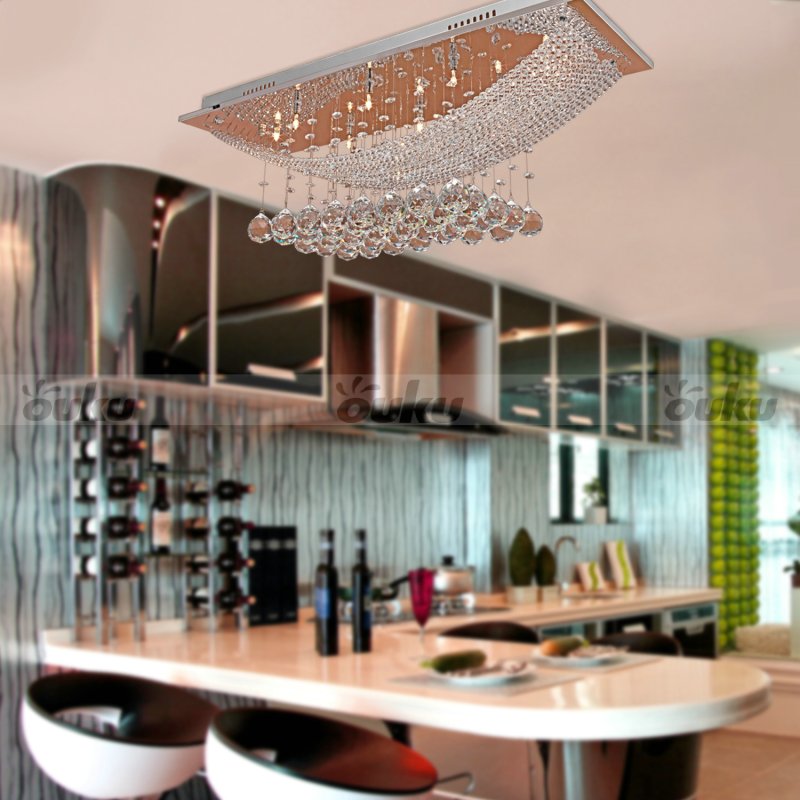 Chandelier above the bar