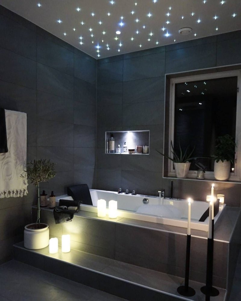 Modern lighting in the bathroom