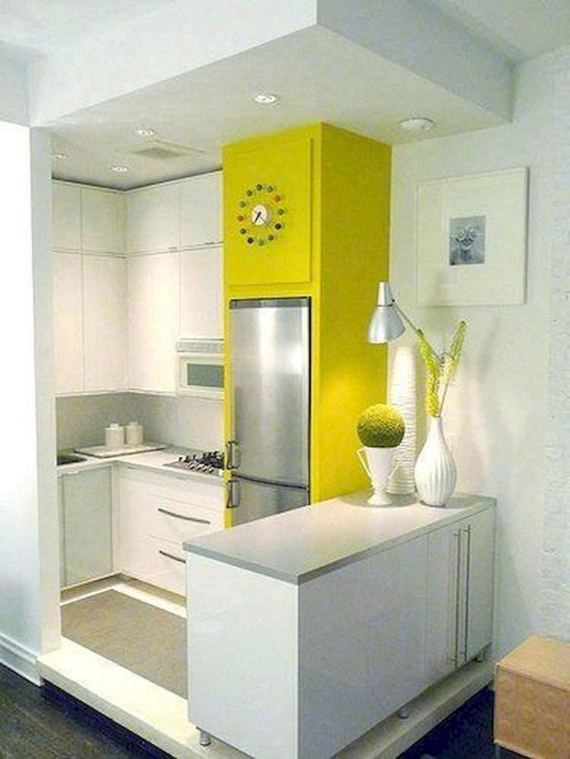 Refrigerator in the interior of the kitchen