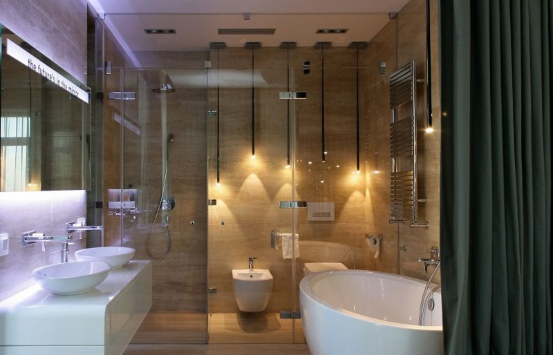 Bathroom interior with shower