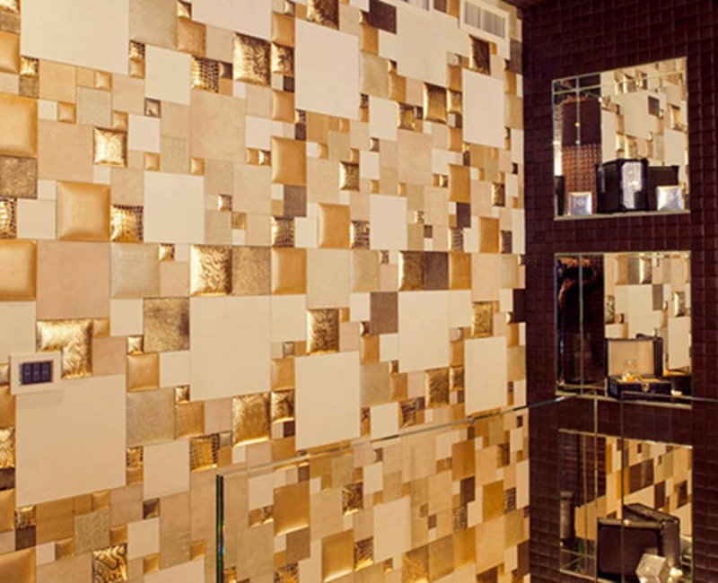 Golden mirror tiles