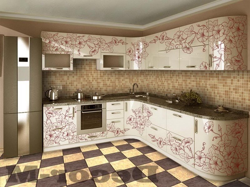 Self -adhesive film on a kitchen set