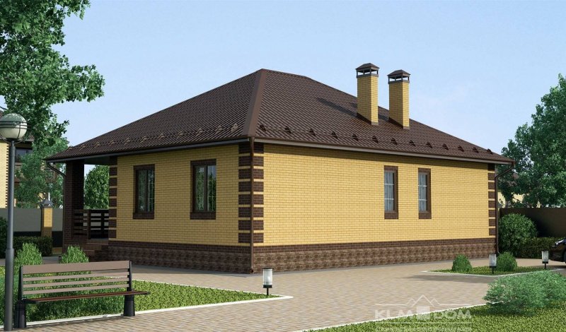 One -story brick house