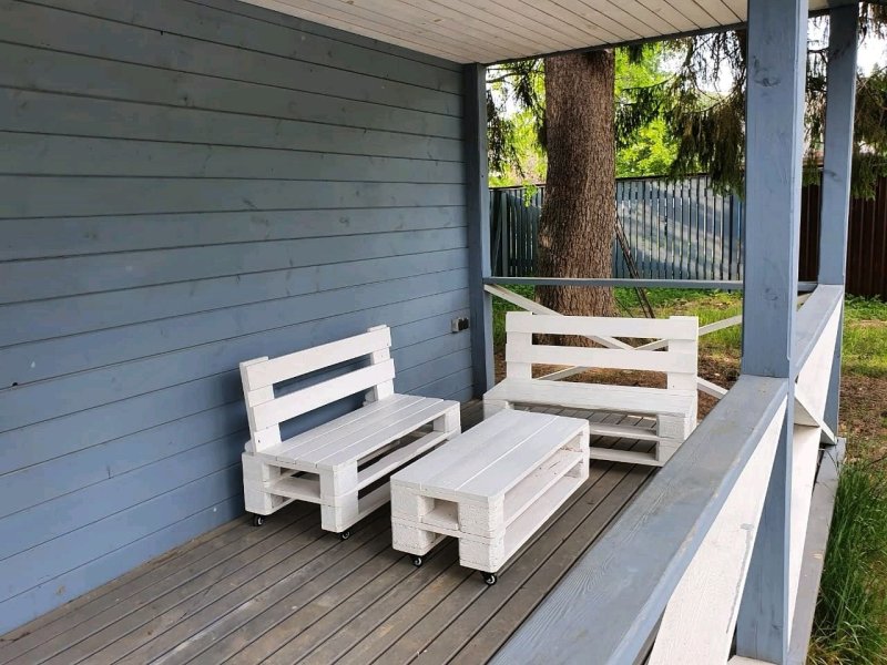 Garden furniture from European soldiers