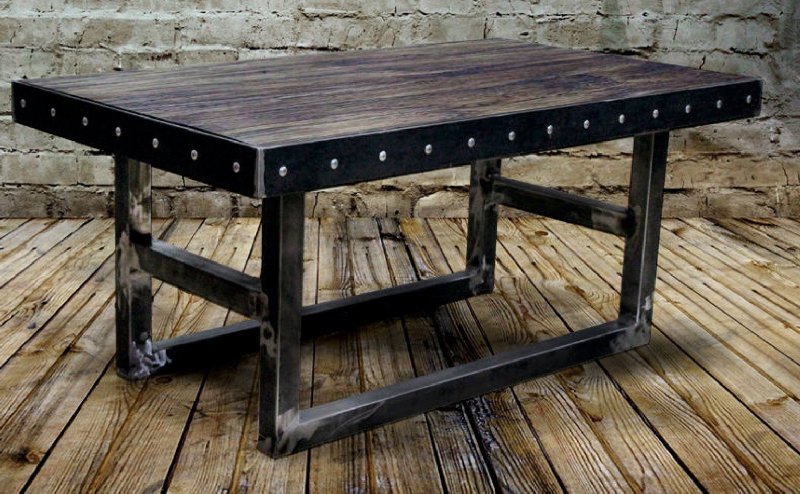 Table loft metal wood