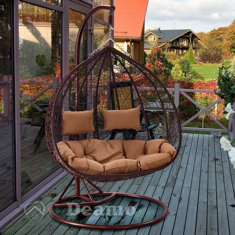 Suspended chair-boat swing wicker mockso dable 130 x 130